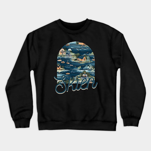 Skien - Norwegian Crewneck Sweatshirt by letrirs